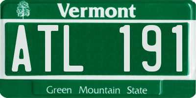 VT license plate ATL191