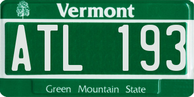 VT license plate ATL193