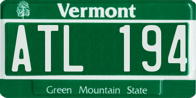 VT license plate ATL194