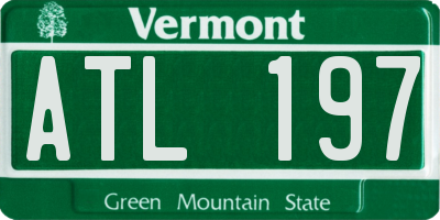 VT license plate ATL197