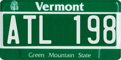 VT license plate ATL198