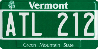 VT license plate ATL212