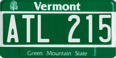 VT license plate ATL215