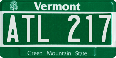 VT license plate ATL217