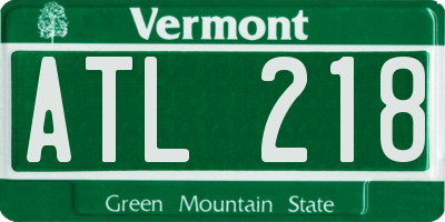 VT license plate ATL218