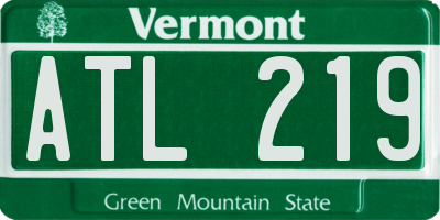 VT license plate ATL219