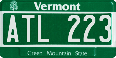 VT license plate ATL223