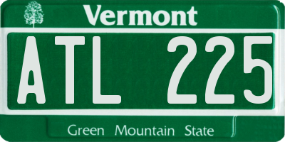VT license plate ATL225
