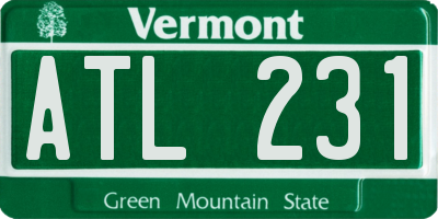 VT license plate ATL231