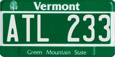 VT license plate ATL233