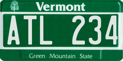 VT license plate ATL234