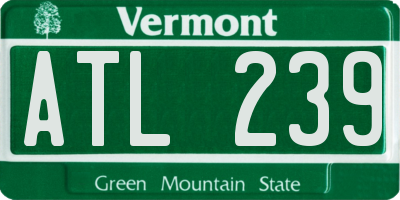 VT license plate ATL239