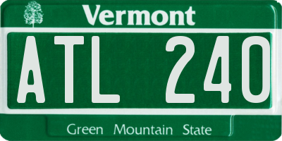 VT license plate ATL240