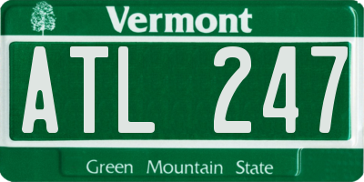 VT license plate ATL247