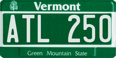 VT license plate ATL250
