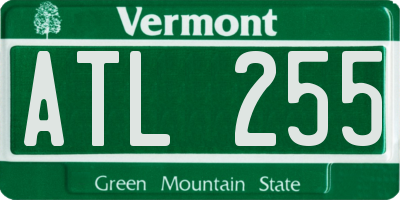 VT license plate ATL255