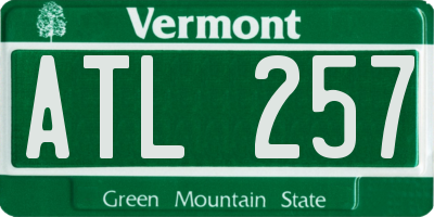 VT license plate ATL257