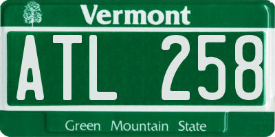 VT license plate ATL258