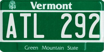 VT license plate ATL292