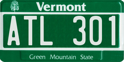 VT license plate ATL301