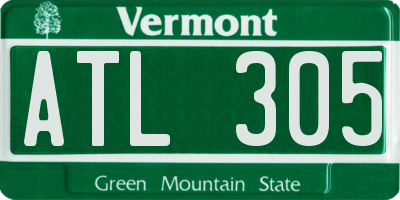 VT license plate ATL305