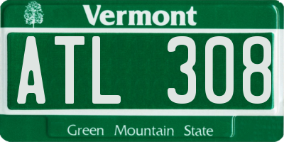 VT license plate ATL308