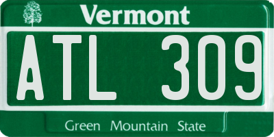 VT license plate ATL309