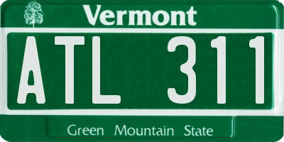 VT license plate ATL311