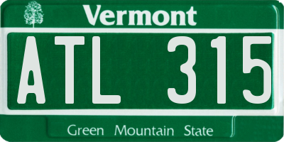 VT license plate ATL315