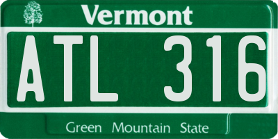 VT license plate ATL316
