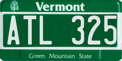 VT license plate ATL325