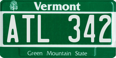 VT license plate ATL342