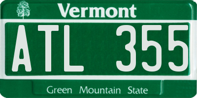 VT license plate ATL355
