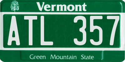 VT license plate ATL357