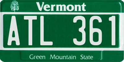 VT license plate ATL361