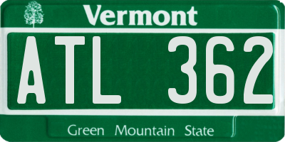 VT license plate ATL362