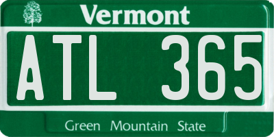 VT license plate ATL365