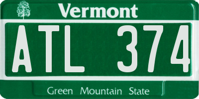 VT license plate ATL374