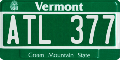 VT license plate ATL377