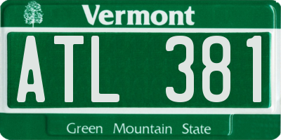 VT license plate ATL381