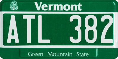 VT license plate ATL382
