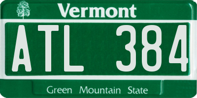 VT license plate ATL384