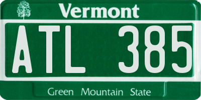 VT license plate ATL385