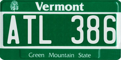 VT license plate ATL386