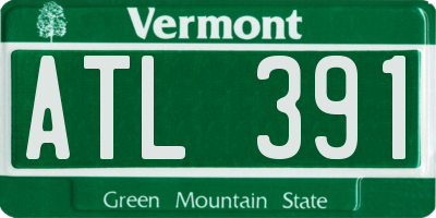 VT license plate ATL391
