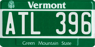 VT license plate ATL396