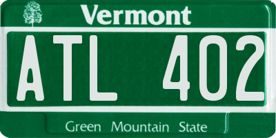 VT license plate ATL402