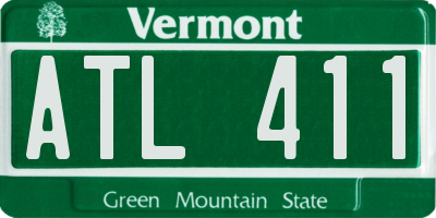 VT license plate ATL411