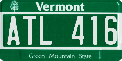 VT license plate ATL416