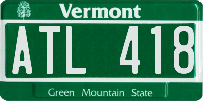 VT license plate ATL418